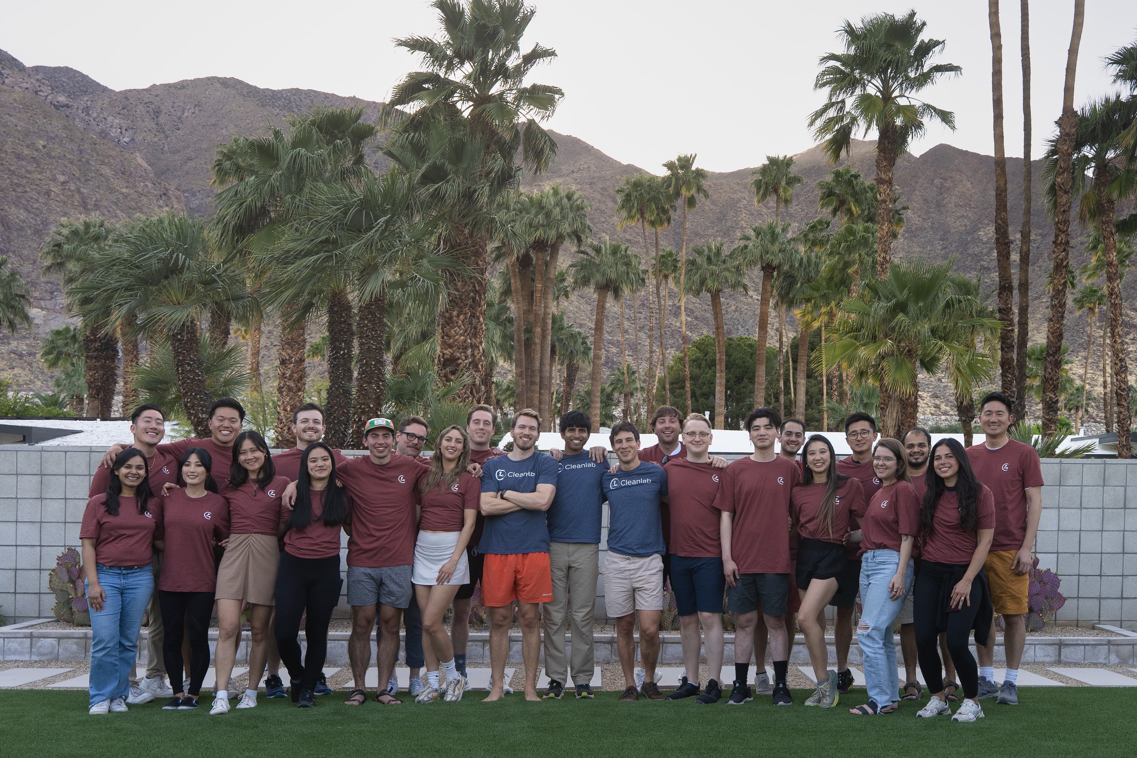 The Cleanlab team at a Palm Springs retreat