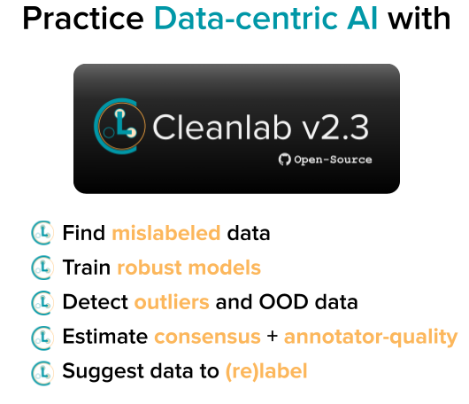 cleanlab 2.3 adds support for Active Learning, Tensorflow/Keras models made sklearn-compatible, and highly scalable Label Error Detection