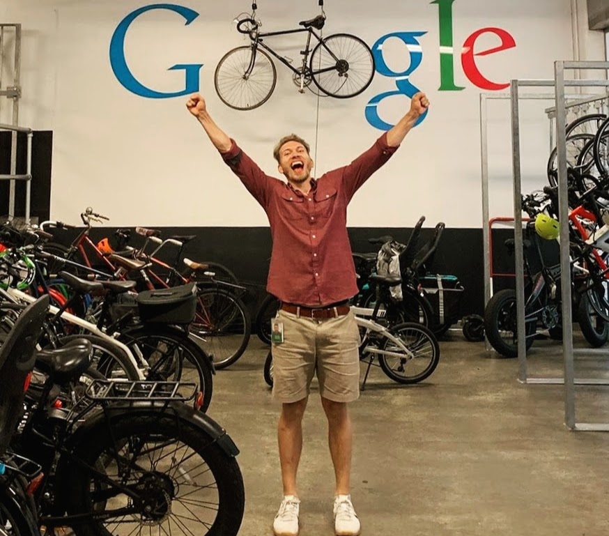 Curtis in the Google NYC Bike room in 2019.